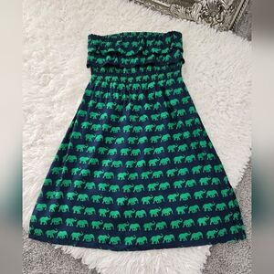 Escapada Elephant Print Strapless mini dress. Size Medium. Good preowned conditi